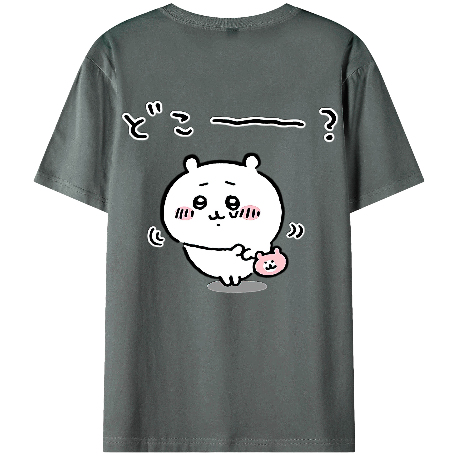 （画像用） ちいかわ ちいかわ Chii-kawa chiikawa 綿100％ メンズ半袖Tシャツ（バックプリント） 通気性